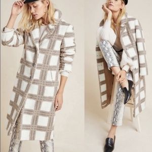 Anthropologie Plaid Teddy Coat Sherpa NVLT